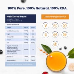 Wellbeing Nutrition Vitamin C + Zinc Tablet - Zesty Orange Flavour - Image 3