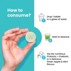 Wellbeing Nutrition Probiotic + Prebiotic Tablet - Green Apple & Peppermint Flavour - Image 8