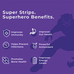 Wellbeing Nutrition Melts Into Advanced Immunity Oral Strip - Valencia Orange Flavour (Black Panther) - Image 4