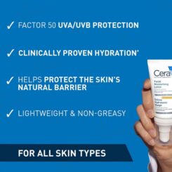 CeraVe AM Facial Moisturising Lotion For Normal to Dry Skin SPF 50 - Image 2