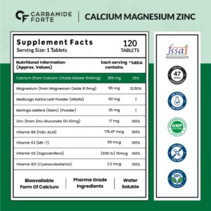 Carbamide Forte Calcium, Magnesium, Zinc+ Tablet - Image 2