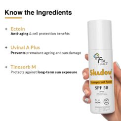 Fixderma Shadow Rx Transparent Spray Sunscreen SPF 50 PA+++ - Image 3